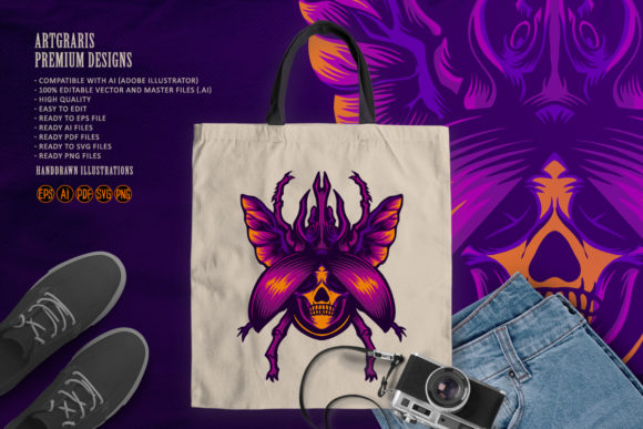 Animal Beetle Skull Illustrations SVG: Bold Vector Art for Creators