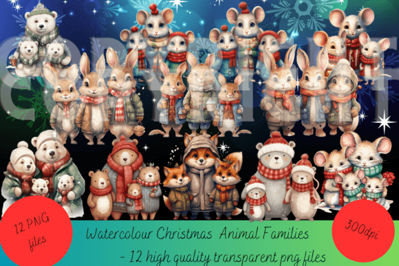 Animal Family Christmas: A Charming Collection for Festive Projects