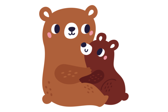 Baby Bear Cuddling with Mom: The Heart of Animal Family Design