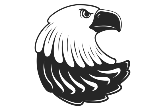 Bird Falcon Head Tattoo: Animal Black Icon for Bold Branding