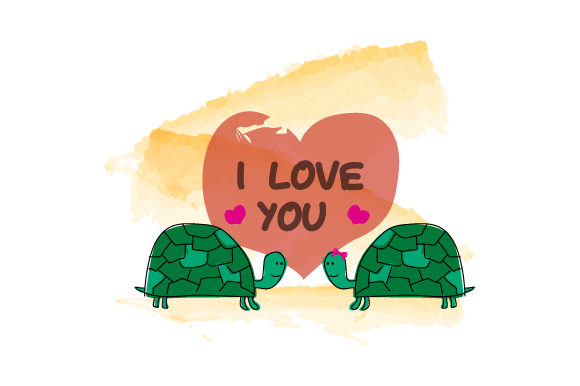 Captivating Charm: The Hand Drawn Couple Cartoon Animal Turtle