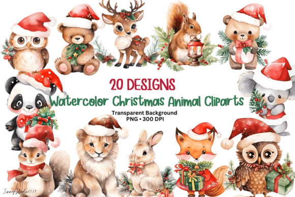 Christmas Animal Cliparts: Festive Graphics for Designers