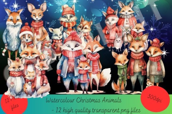 Christmas Animal Families: A Watercolour Collection for Festive Creations