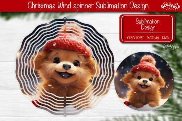 Christmas Wind Spinner: A Cute Animal Dog Design for Your Crafts