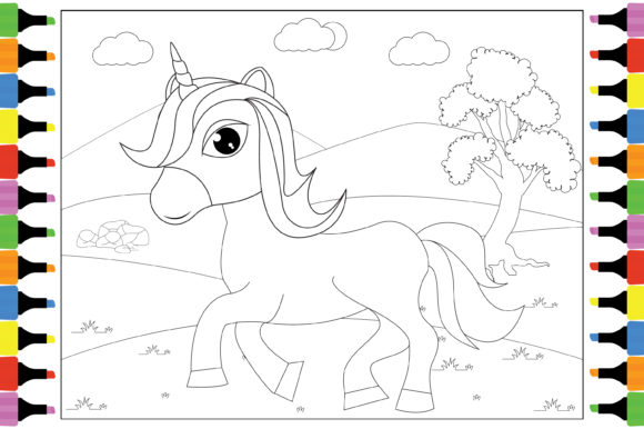 Coloring Unicorn Animal Cartoon for Kids: A Playful Font for Whimsical Brands