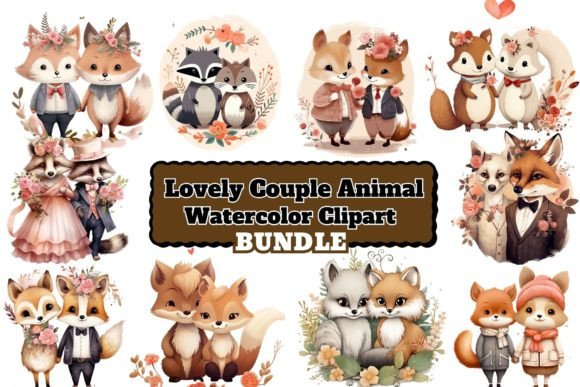 Cute Animal Couple Clipart: Whimsical Designs for Every Project