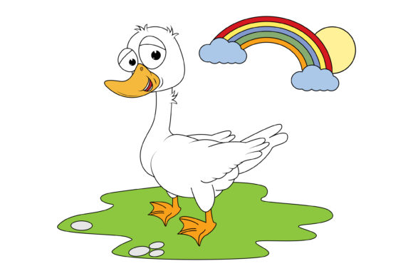 Cute Goose Animal Cartoon: A Playful Font for Modern Designers