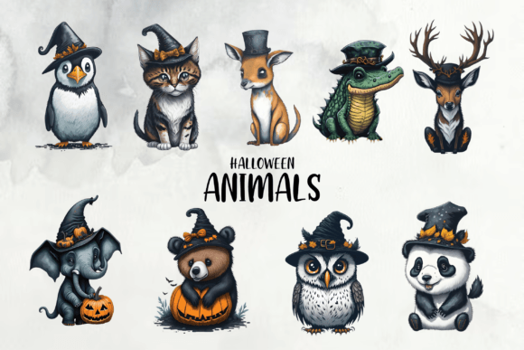 Cute Halloween Animal Clipart Bundle for Creative Projects