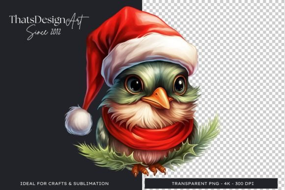 Cute Robin Christmas Animal Clipart for Festive Designs