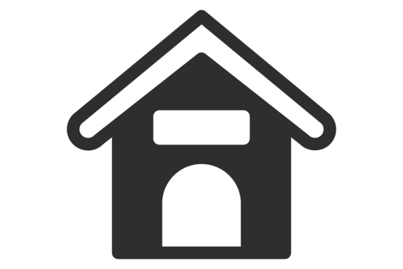 Doghouse Black Icon: Pet Animal House Building Design