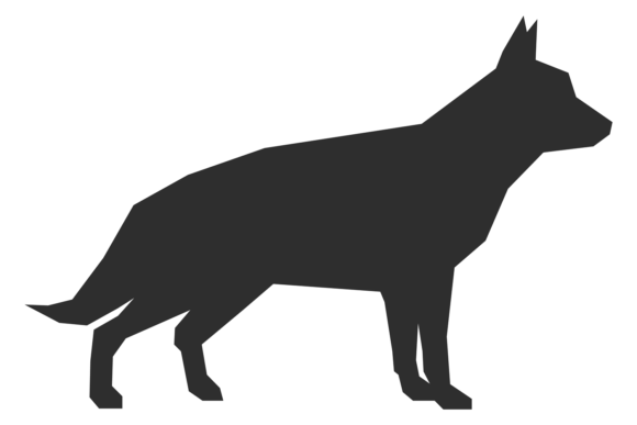 German Shepherd Black Silhouette: Bold Animal Graphics
