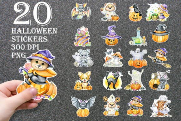 Halloween, Funny Animal Stickers: A Designer's Seasonal Asset