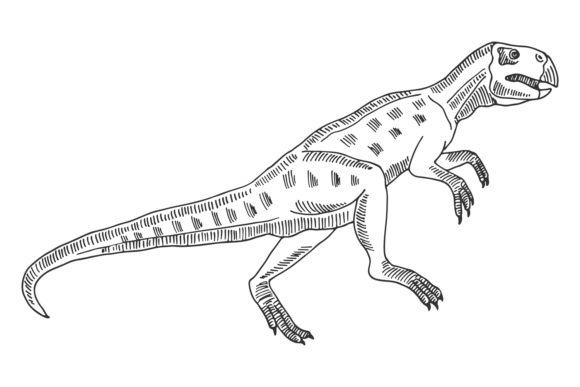 Jurassic Animal Sketch: Hand Drawn Dinos for Modern Projects