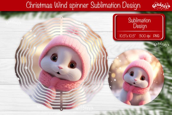 Round Christmas Wind Spinner: A Cute Animal Design for Festive Crafts