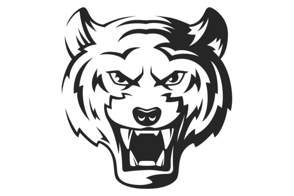 Tiger Logo: Predator Animal Head Black I – A Bold Brand Identity