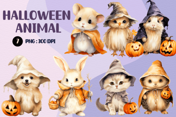 Unleash Spooky-Cute Creativity with Halloween Animal PNG Sublimation Clipart