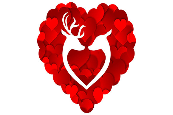 Valentine Heart Reindeer Animal Love: A Charming Design Asset
