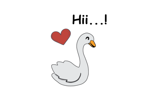 Valentines Kissing Animal Swan: Romance in Vector Form